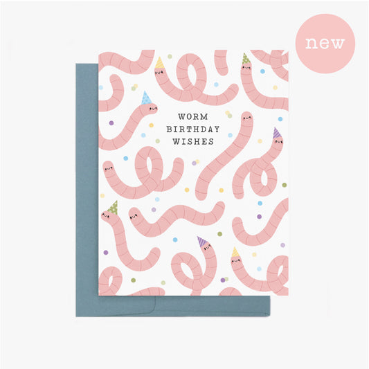 Worm Birthday Greeting Card