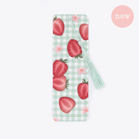 Strawberry Gingham Bookmark
